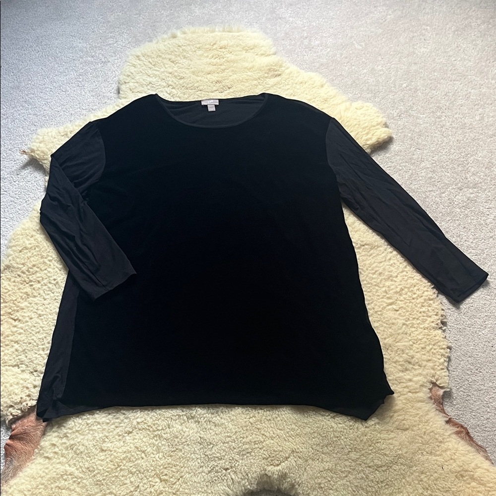 J Jill velvet velour 3/4 sleeve tunic top EUC